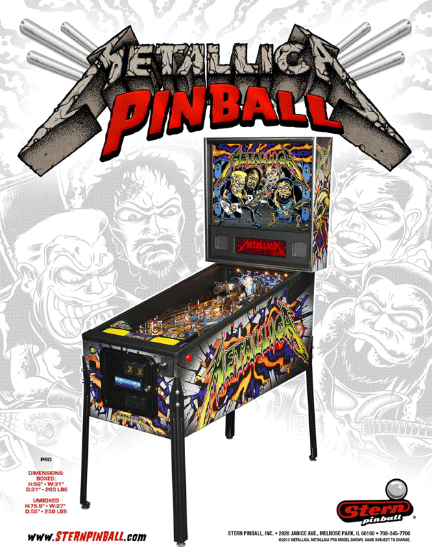 Metallica Pro Pinball Games at Flippers Arcade