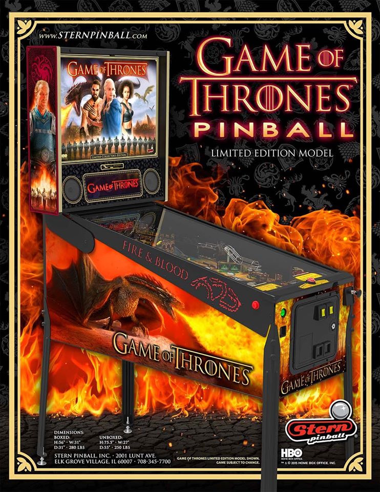 Games of Thrones Pinball Machine playing at Flippers Arcade in Grandy NC