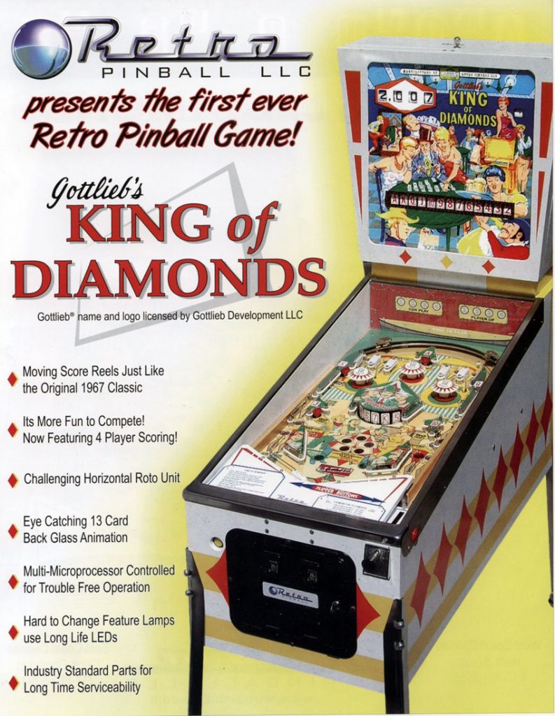 King of Diamonds Pinball Machine playing at Flippers Arcade Grandy NC of the Outer Banks